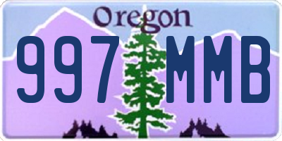 OR license plate 997MMB