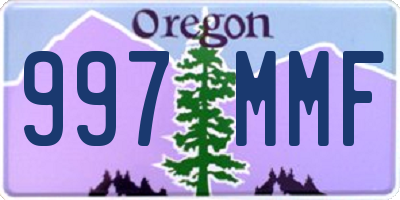 OR license plate 997MMF