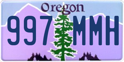 OR license plate 997MMH