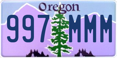 OR license plate 997MMM