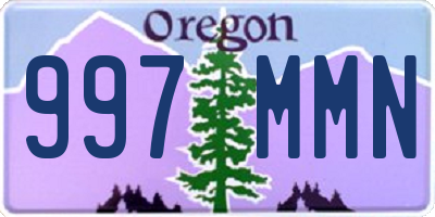 OR license plate 997MMN