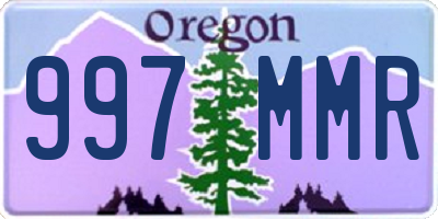 OR license plate 997MMR