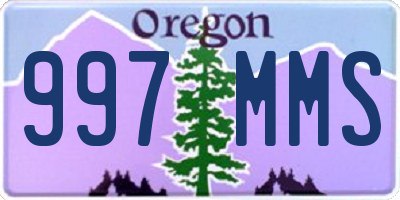 OR license plate 997MMS