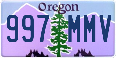 OR license plate 997MMV