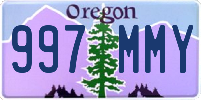 OR license plate 997MMY