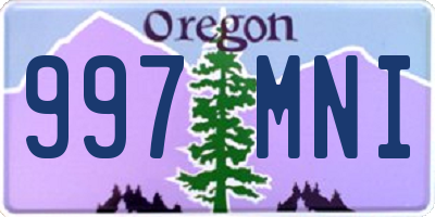 OR license plate 997MNI