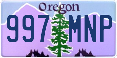 OR license plate 997MNP