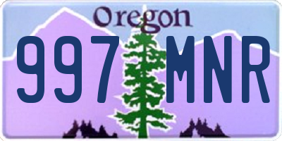 OR license plate 997MNR