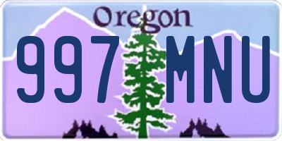 OR license plate 997MNU