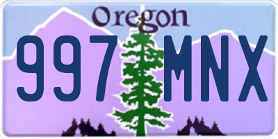 OR license plate 997MNX