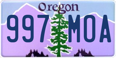 OR license plate 997MOA