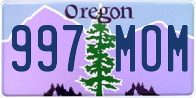 OR license plate 997MOM