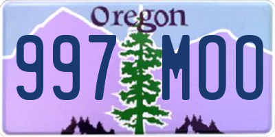 OR license plate 997MOO