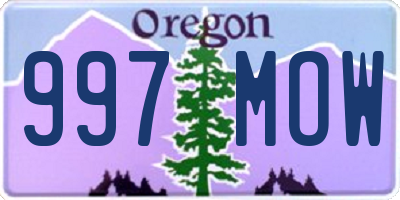 OR license plate 997MOW