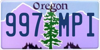 OR license plate 997MPI