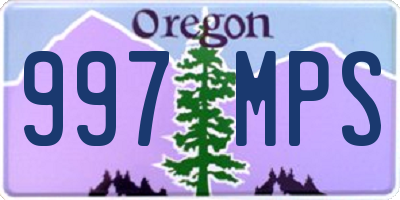 OR license plate 997MPS