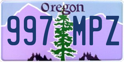 OR license plate 997MPZ