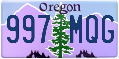 OR license plate 997MQG