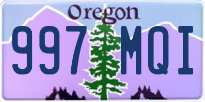 OR license plate 997MQI