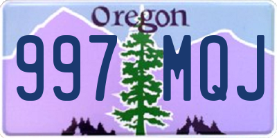 OR license plate 997MQJ