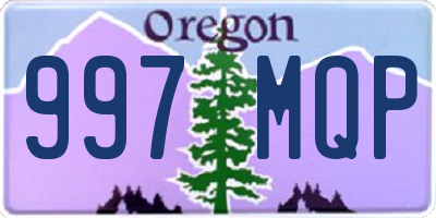 OR license plate 997MQP