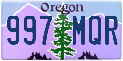 OR license plate 997MQR