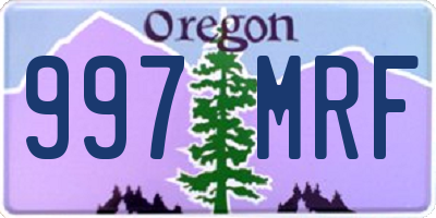 OR license plate 997MRF