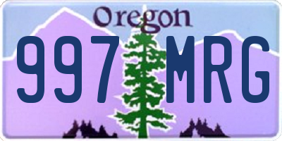 OR license plate 997MRG