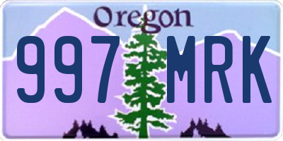 OR license plate 997MRK