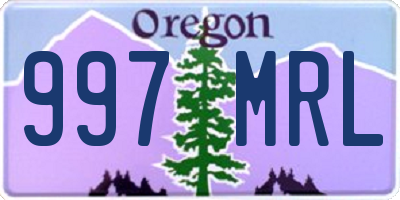 OR license plate 997MRL