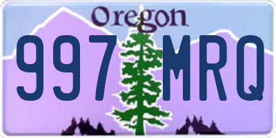 OR license plate 997MRQ