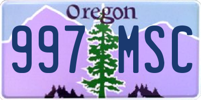 OR license plate 997MSC