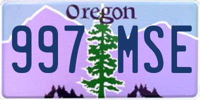 OR license plate 997MSE