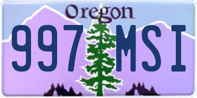 OR license plate 997MSI