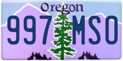 OR license plate 997MSO