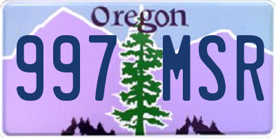 OR license plate 997MSR