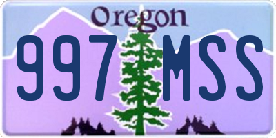 OR license plate 997MSS