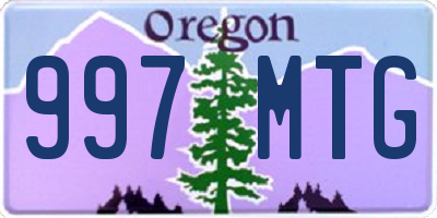 OR license plate 997MTG