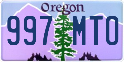 OR license plate 997MTO