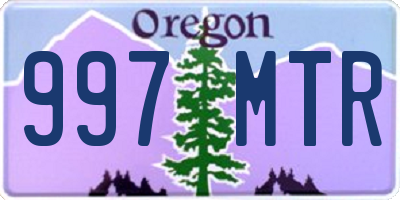 OR license plate 997MTR