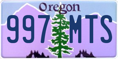 OR license plate 997MTS