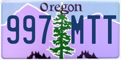 OR license plate 997MTT