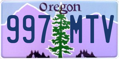 OR license plate 997MTV