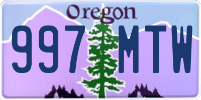 OR license plate 997MTW