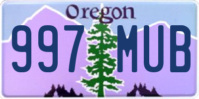 OR license plate 997MUB