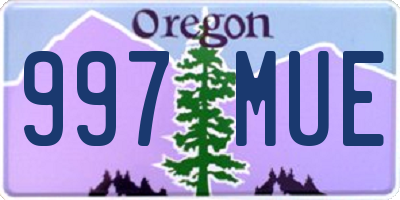 OR license plate 997MUE