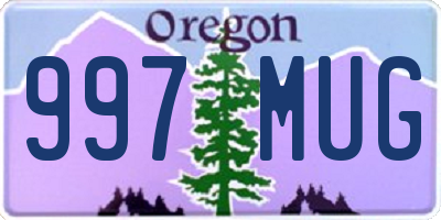 OR license plate 997MUG