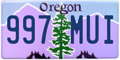 OR license plate 997MUI