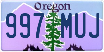 OR license plate 997MUJ