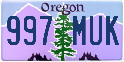 OR license plate 997MUK